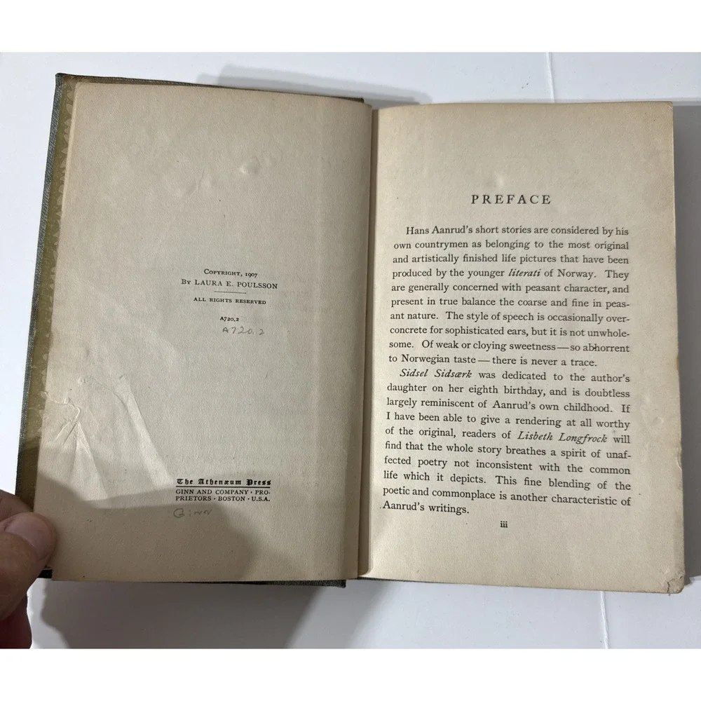Lisbeth Longfrock Laura E. Poulsson Hans Aanrud - 1907 Illustrated HC Ginn & Co.
